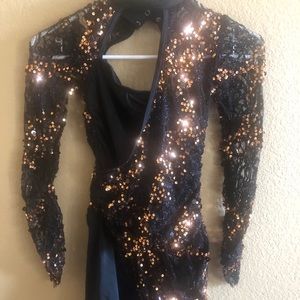 Black and copper sequence jazz costume
